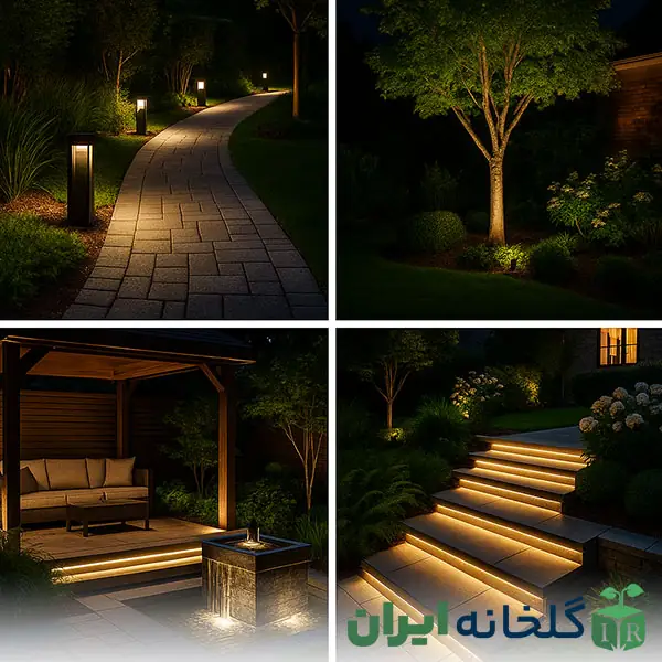 نورپردازی در المان های طراحی باغ و محوطه نورپردازی در المان های طراحی باغ و محوطه