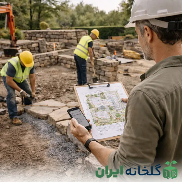 مرحله هشتم در طراحی محوطه سازی مرحله هشتم در طراحی محوطه سازی