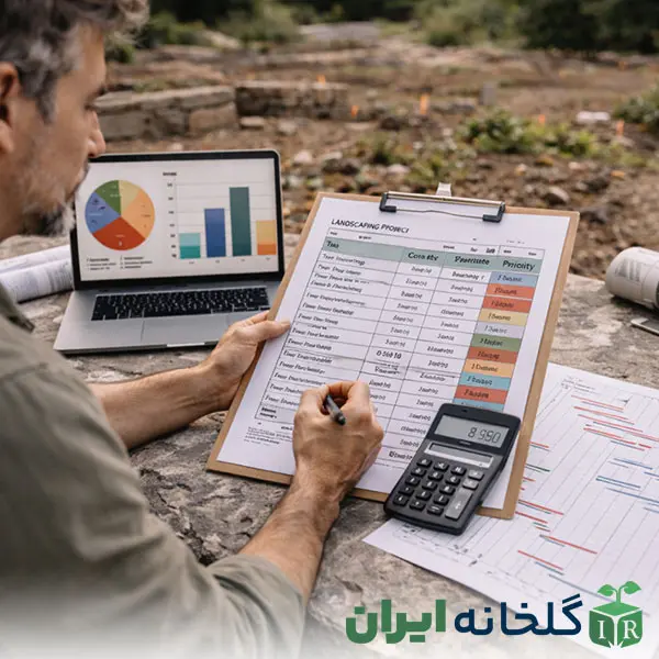 مرحله هفتم در طراحی محوطه سازی مرحله هفتم در طراحی محوطه سازی