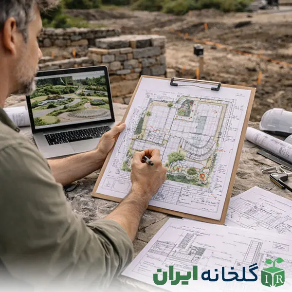 مرحله ششم در طراحی محوطه سازی مرحله ششم در طراحی محوطه سازی