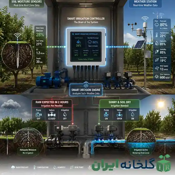 دستگاه کنترلر مرکزی در باغ هوشمند