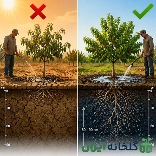 عمق آبیاری درختان عمق آبیاری درختان