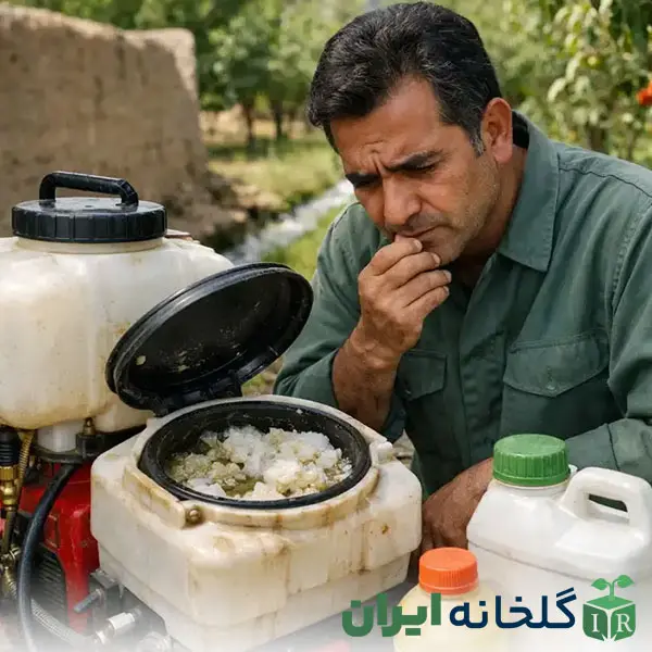ایجاد رسوب در تریکیب سموم اشتباه
