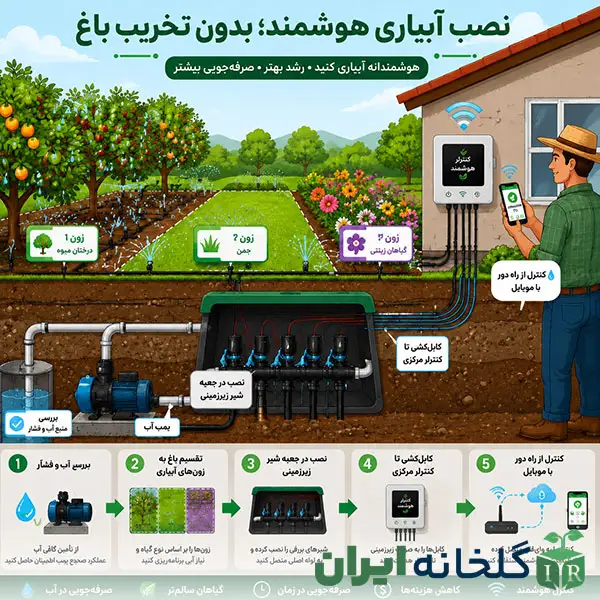 مراحل اجرای سیستم هوشمندسازی باغ و ویلا مراحل اجرای سیستم هوشمندسازی باغ و ویلا